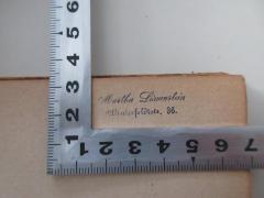 - (Löwenstein, Martha), Stempel: Name, Ortsangabe; 'Martha Löwenstein Winterfeldtstraße 36'.  (Prototyp)