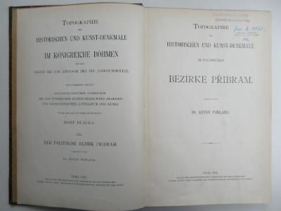 ausgesondert : Topographie der Historischen und Kunst-Denkmale im Politischen Bezirke Pribram. (1902)