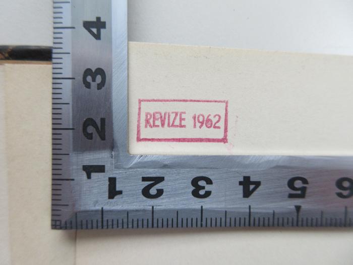 -, Stempel: ; 'Revize 1962' (Prototyp)