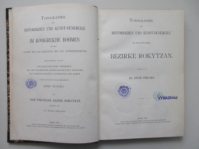 ausgesondert : Topographie der Historischen und Kunst-Denkmale im Politischen Bezirke Rokytzan. (1901)