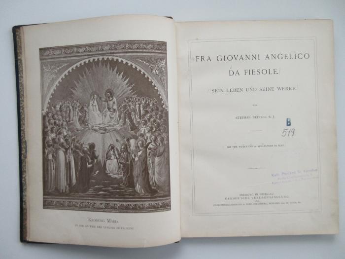 X-Ang-216e-495,1 rara : Fra Giovanni Angelico da Fiesole. Sein Leben und seine Werke. (1895)