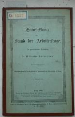 KucFe 1110: Entwicklung und Stand der Arbeiterfrage (1892)