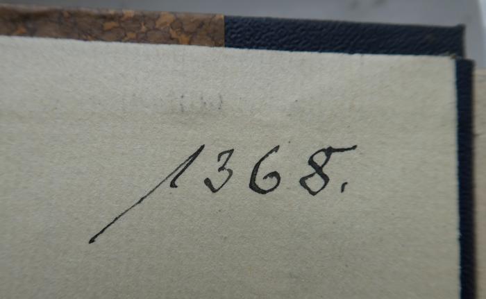 KucFc 936: Deutschland und Armenien 1914-1918 : Sammlung diplomatischer Aktenstücke (1919);- (unbekannt), Von Hand: Nummer; '1368.'. 