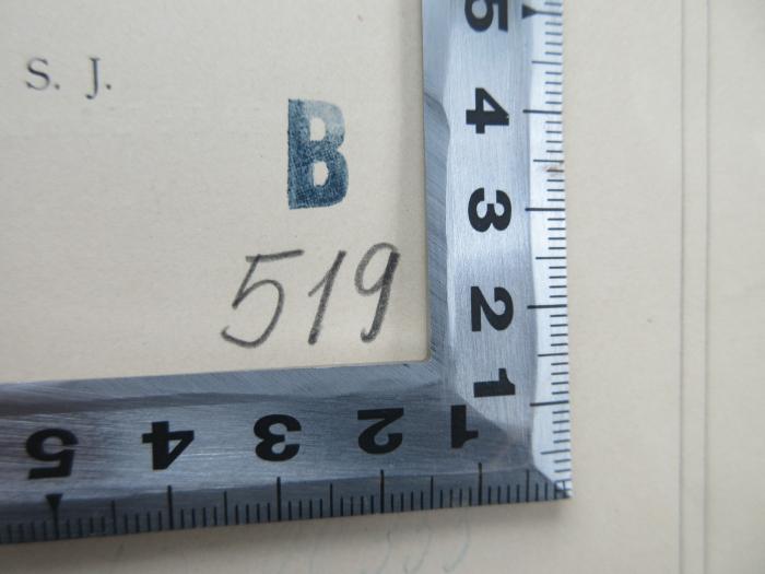 - (Katholisches Pfarramt St. Kamillus Berlin), Stempel: Nummer; 'B 519'. 