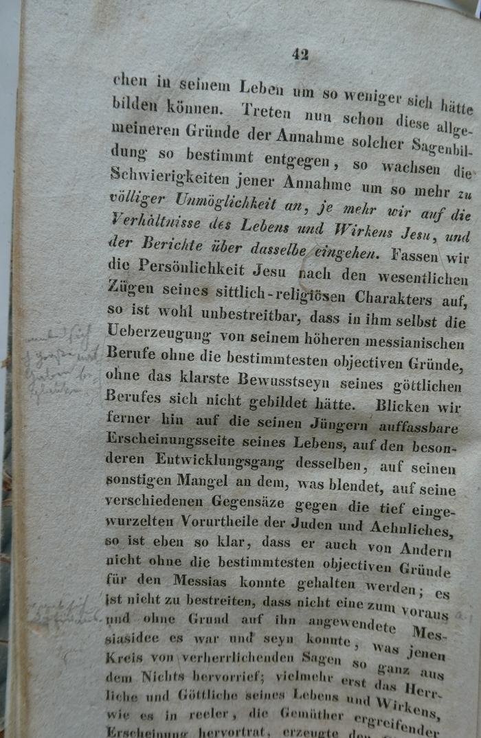  Bemerkungen über "das Leben Jesu kritisch bearbeitet von D- Fr. Strauss." (1836);- (unbekannt), Von Hand: Annotation. 