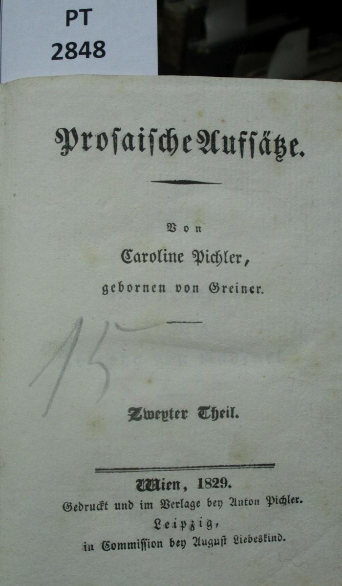  Prosaische Aufsätze. Zweyter Theil (1829)