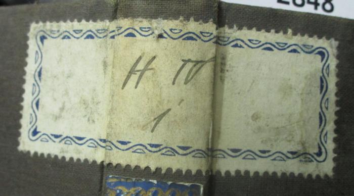  Prosaische Aufsätze. Zweyter Theil (1829);- (unbekannt), Etikett: Signatur; 'H IV
1'. 