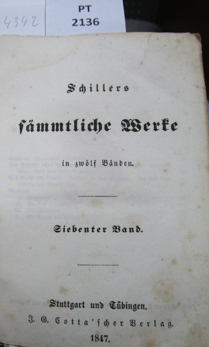  [Schillers] sämmtliche Werke in zwölf Bänden. Siebenter Band (1847)