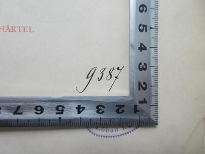 - (Seminarbibliothek Löbau in Sachsen), Von Hand: Inventar-/ Zugangsnummer; '9387'. 