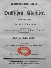 Ch 548 2. Ex.: Nationalbibliothek der Deutschen Classiker : Eine Anthologie in 100 Bänden (um 1850)