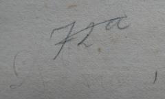 - (St. Bonifatiuskloster Hünfeld. Bibliothek), Von Hand: Nummer; '72 a'. 