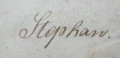 - (Stephan, [?]), Von Hand: Name; 'Stephan.'. 