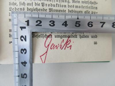 - (Garski, Rudi Otto Georg), Stempel: Name; 'Garski'.  (Prototyp)