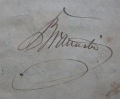 - (Braunstein[?], Simon), Von Hand: Autogramm, Name; 'Braunstein'. 