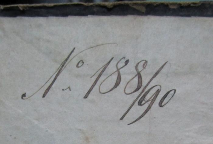  Rosina : Geschichte eines Landmädchens (1849);- (Braunstein[?], Simon), Von Hand: Nummer; 'No 188/90'. 
