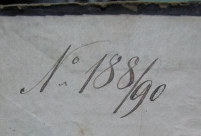  Rosina : Geschichte eines Landmädchens (1849);- (Braunstein[?], Simon), Von Hand: Nummer; 'No 188/90'. 