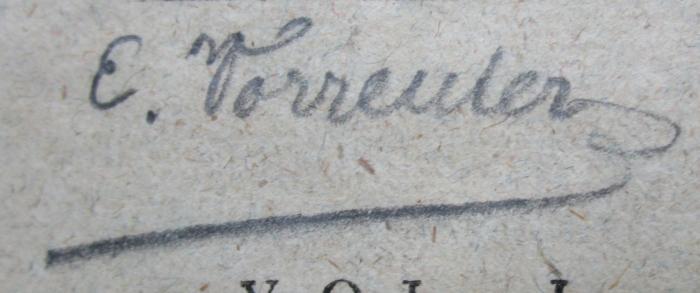  [Homeri] Odyssea : Graece et Latine. Vol. I (1819);- (Vorreuter, E.), Von Hand: Autogramm, Name; 'E. Vorreuter'. 