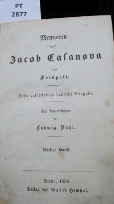 Memoiren von Jacob Casanova von Seingalt. Dritter Band (1850)