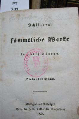  [Schiller's] sämmtliche Werke in zwölf Bänden. Siebenter Band (1838)