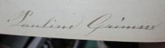 - (Grimm, Pauline), Von Hand: Autogramm, Name; 'Pauline Grimm'. 