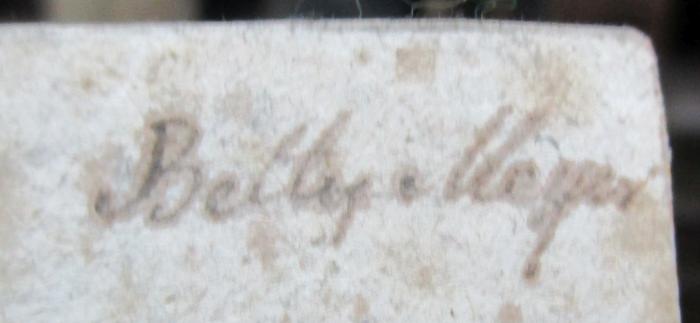  Luise : ein ländliches Gedicht in drei Idyllen (1801);- (Meyer, Betty), Von Hand: Autogramm, Name; 'Betty Meyer'. 