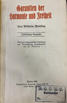 00/12814 : Garantien der Harmonie und Freiheit (1908)