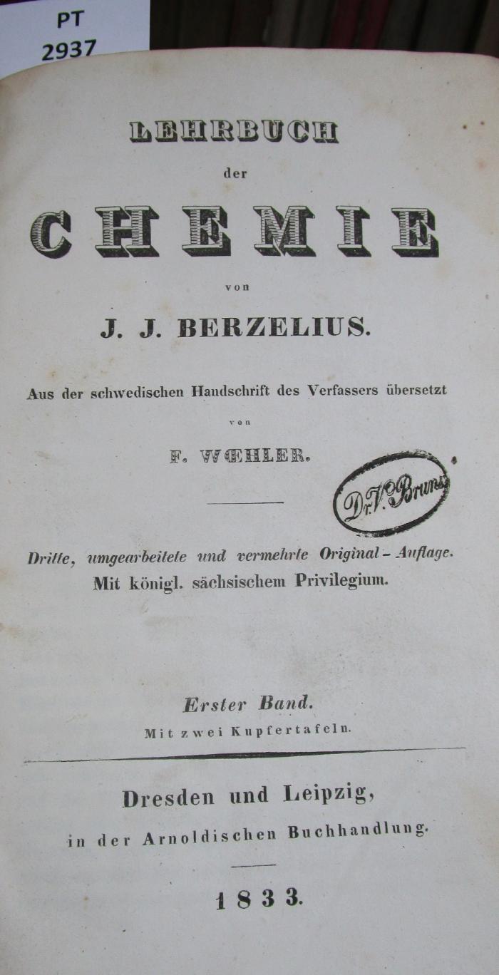  Lehrbuch der Chemie. Erster Band (1833)