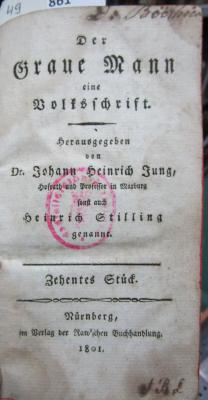  Der Graue Mann : Eine Volksschrift. Zehntes Stück (1801)