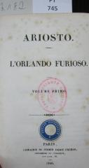  L' Orlando furioso. Volume primo (1846)
