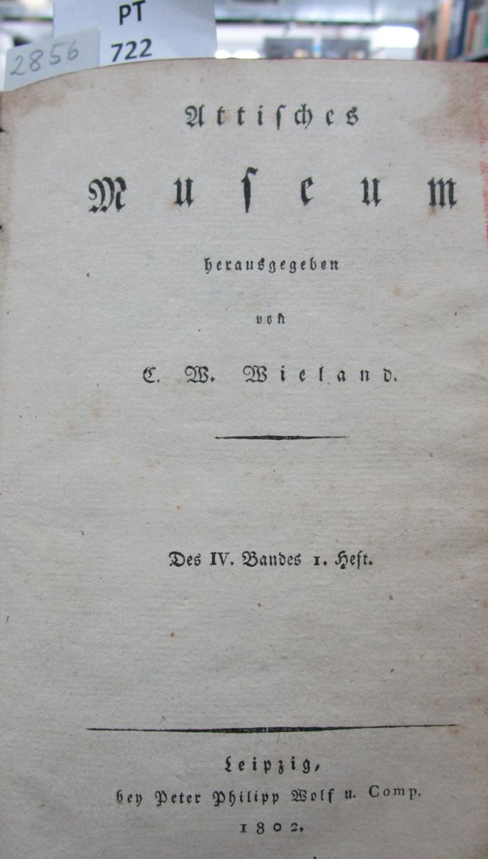  Attisches Museum. Des IV. Bandes I. Heft (1802)