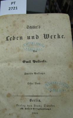  Schiller's Leben und Werke. Erster Band (1859)