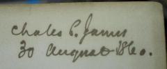 - (James, Charles C.), Von Hand: Autogramm, Name, Datum; 'Chales C. James
30 August 1860.'. 