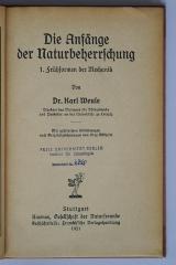 II 2869-1 : Die Anfänge der Naturbeherrschung, 1. Frühformen der Mechanik
 (1921)