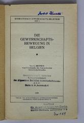 SA 1296 : Die Gewerkschaftsbewegung in Belgien (1925)