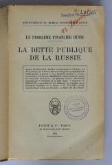 Ls 1265 : La Dette Publique De La Russie (1922)
