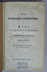 Ig 214;V 2 (alte Signatur) ; ;: Die Kirche und die Freiheit der Völker
 (1863)
