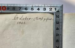 - (Lieber, Ernst), Von Hand: Autogramm, Name, Datum; 'Dr. Lieber. (selbst gehört.) 1863.'. 