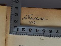 -, Von Hand: Autogramm, Name, Datum; 'A. Палме 1903 n.'