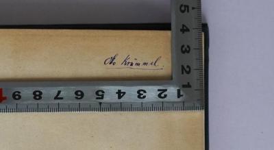 II 4670 : Neue Probleme der vergleichenden Erdkunde (1876);- (Krümmel, Otto), Von Hand: Autogramm, Name; 'Otto Krümmel.'. 