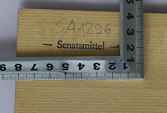 SA 1296 : Die Gewerkschaftsbewegung in Belgien (1925);-, Stempel: Berufsangabe/Titel/Branche; '-Senatsmittel-' (Prototyp)