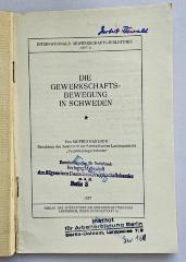 SA 1297 : Die Gewerkschaftsbewegung in Schweden (1927)