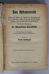 SA 1502&lt;4&gt; : Das Arbeiterrecht
 (1904)