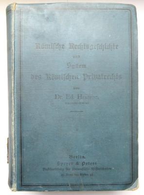 R 3081 : Römische Rechtsgeschichte und System des römischen Privatrechts. (1903)