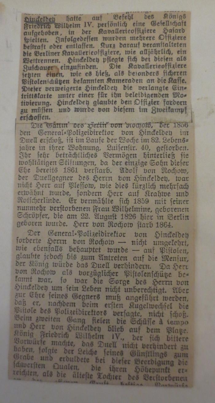  Nachtrag zu den Berliner Polizei-Silhouetten (1861);- (unbekannt), Papier: . 