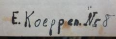 - (Koeppen, E.), Von Hand: Autogramm, Name, Nummer; 'E. Koeppen Nr 8'. 