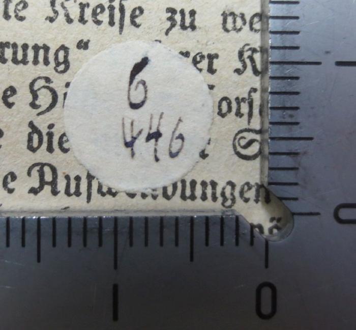 XVI 4665 b: Mystik in Heidentum und Christentum (1918);- (unbekannt), Etikett: Signatur; '6
446'. 