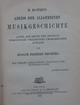 IV 43522 1 2.Ex.: Abriss der allgemeinen Musikgeschichte (1909)