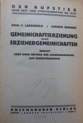 Pc 923: Gemeinschaftserziehung durch Erziehungsgemeinschaften : Bericht über einen Beitrag der Jugendbewegung zur Sozialpädagogik (1924)