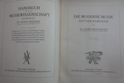 Do 90 x [1] 2.Ex. n.e.: Die moderne Musik seit der Romantik ([1927])