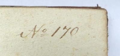 - (Fischel, August), Von Hand: Nummer; 'No 170'. 